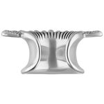 Earsaddle in argento in acciaio chirurgico con design curvo su sfondo bianco