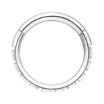 Clicker de septum plateado con cristales, 10,0 mm de diámetro, fondo blanco