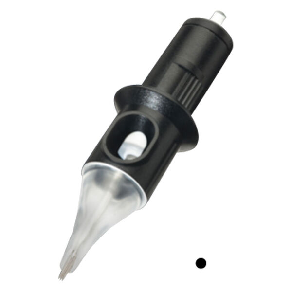 Cabezal de aguja Cheyenne Liner negro con 1 aguja, 0.4 mm de grosor sobre fondo blanco
