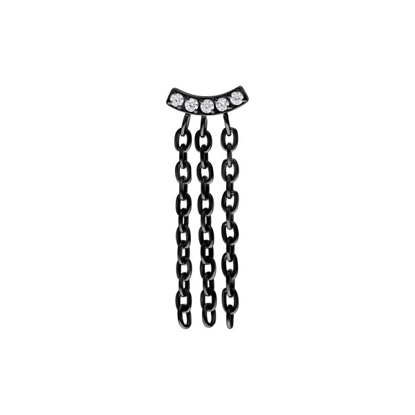Push Fit Crystal Bar Chain Attachment - Black Metal