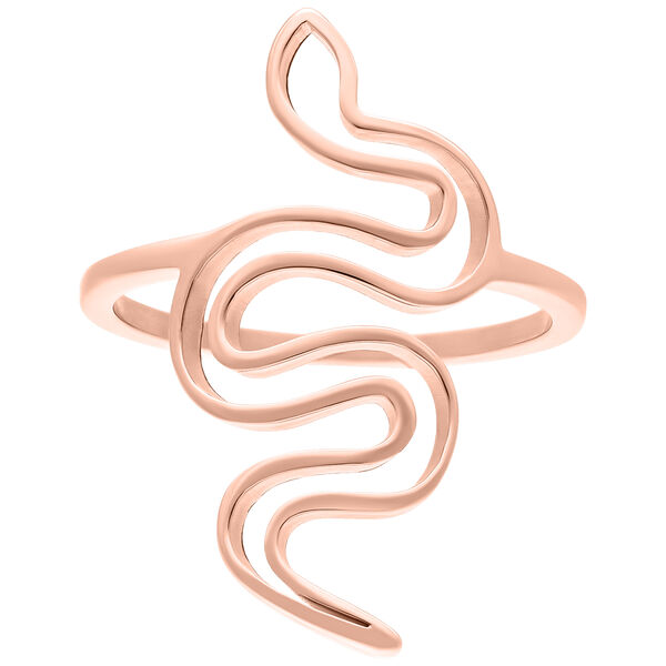 Anillo de serpiente en oro rosa, tamaño de anillo 17 mm sobre fondo blanco