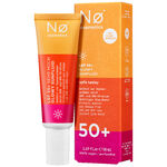 Nø Cosmetics Glowy Sunfluid LSF50 in orange-rosa Tube mit Verpackung