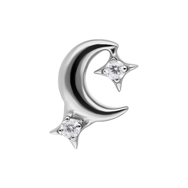 Push Fit Moon with Crystal Aufsatz - Silvercoloured Metal