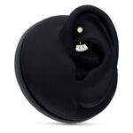 Microbananabell de Cristal Baguette Dorado en modelo de oreja negra