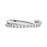 Anillo de piercing plateado con cristales, 1,2 mm de grosor, 8 mm de diámetro