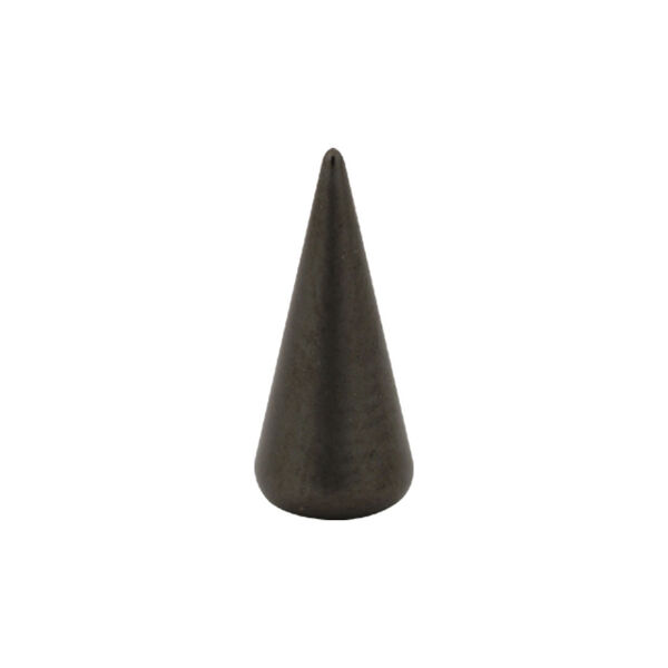 Cono de titanio negro sobre fondo blanco, tamaño 3,0 mm