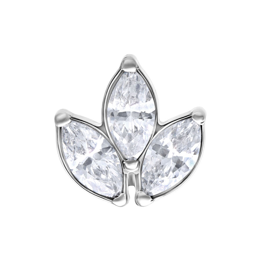 Accessorio Argento Push Fit con tre pietre cristalline