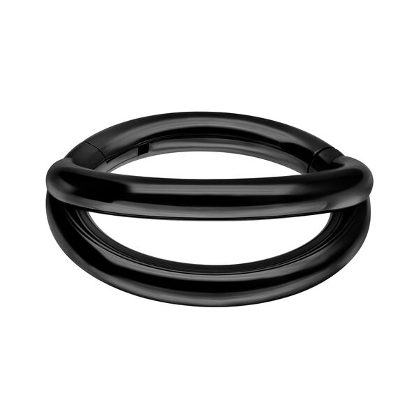 Clicker de Doble Fila Negro 1,2 mm de grosor, 7,0 mm de diámetro interno, sobre fondo blanco