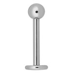 Micro Labret de Titanio Plateado con Bola sobre fondo blanco