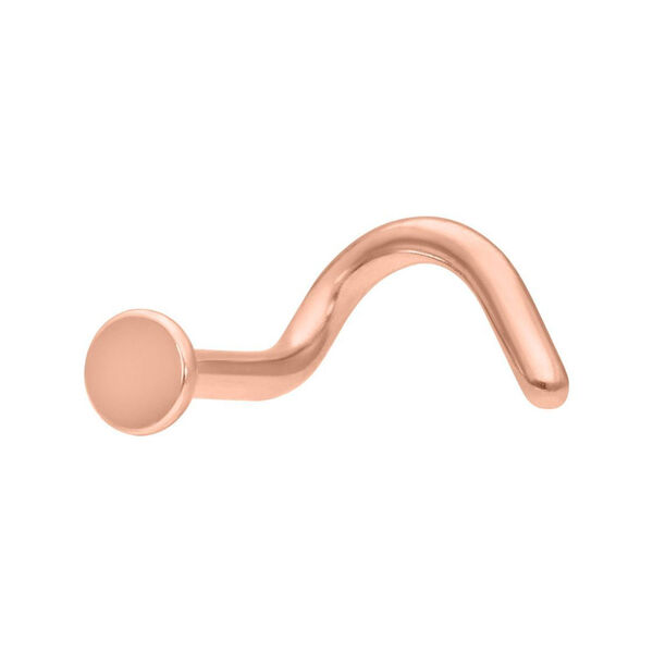 Nasenstecker de titanio en oro rosa con bola de 2,5 mm sobre fondo blanco