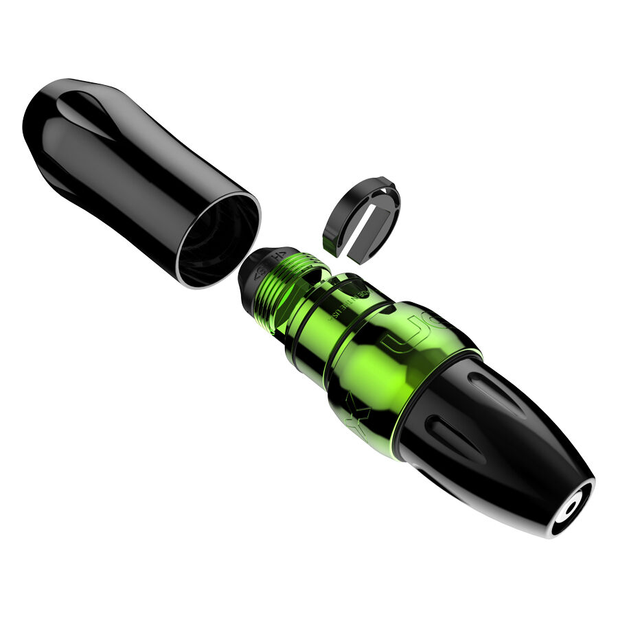 Xion Pen Kryptonite verde chiaro con corpo nero rimovibile su sfondo bianco
