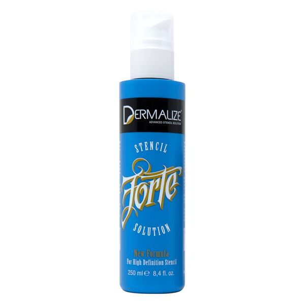 Bottiglia blu da 250 ml di Stencil Solution Forte con tappo bianco