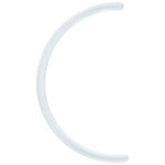 Gebogener weißer Bioplast Stab, 30,0 mm lang, Studiohintergrund