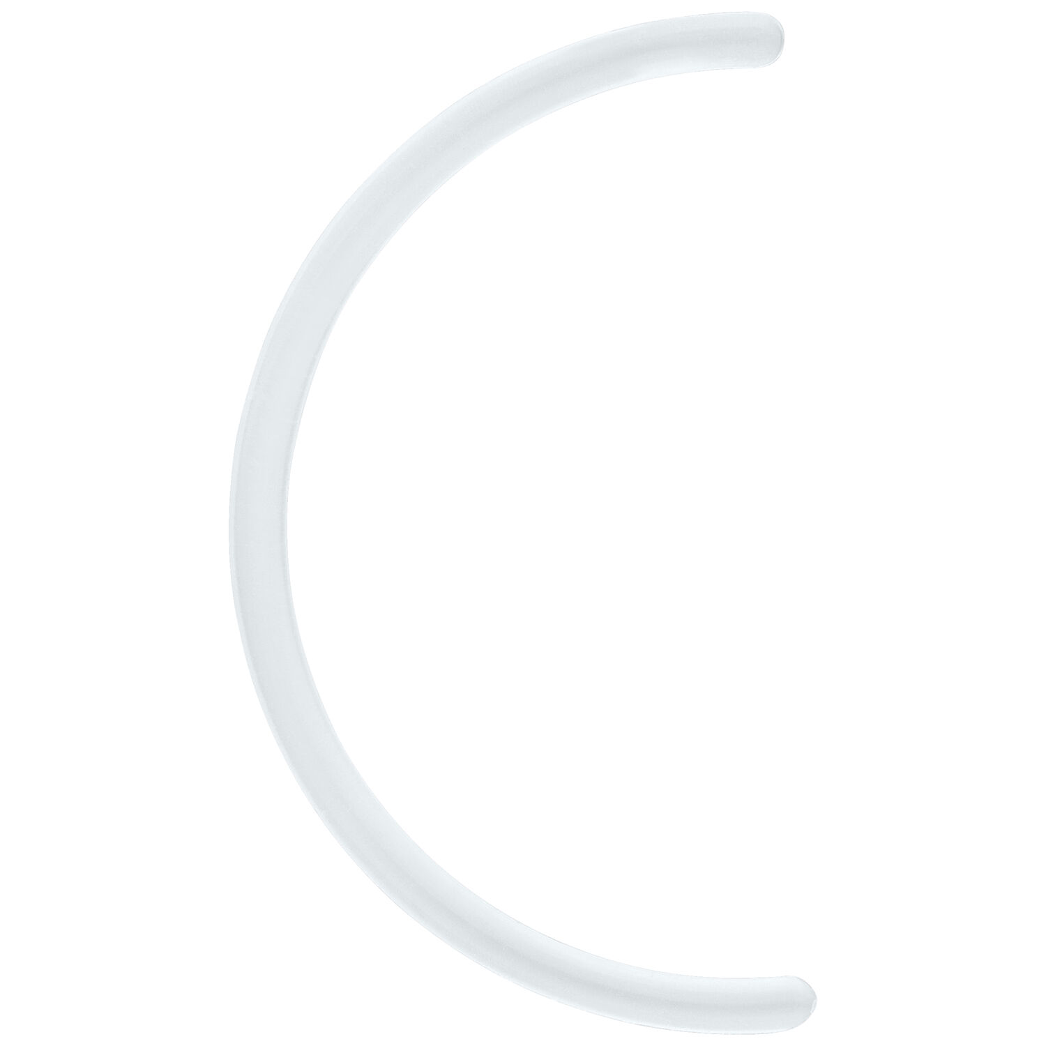Weißer Bioplast Bananenstab 1,2 mm Stärke Gebogener weißer Bioplast Stab, 30,0 mm lang, Studiohintergrund