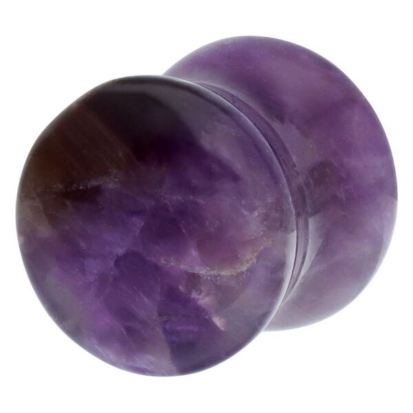 Violetti Ametisti Plug 10 mm koossa valkoisella taustalla