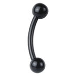 Micro Bananabell negro curvado de bioplástico con bolas sobre fondo blanco