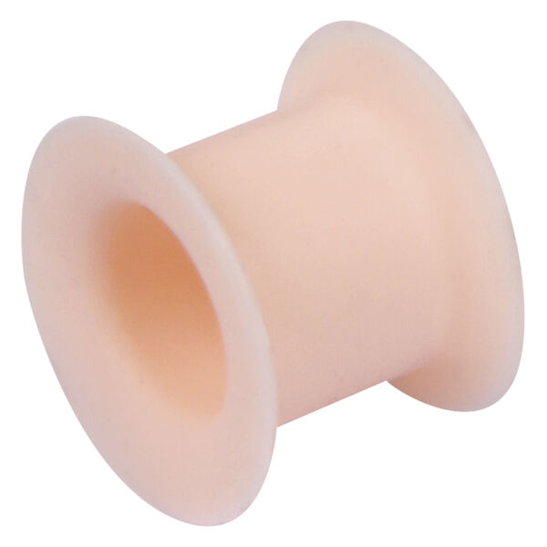 Hautfarbener Flesh Tunnel aus Silikon, Größe 20 mm, auf weißem Hintergrund
