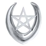 Orecchino color argento con motivo a pentagramma, dimensione 6,0 mm