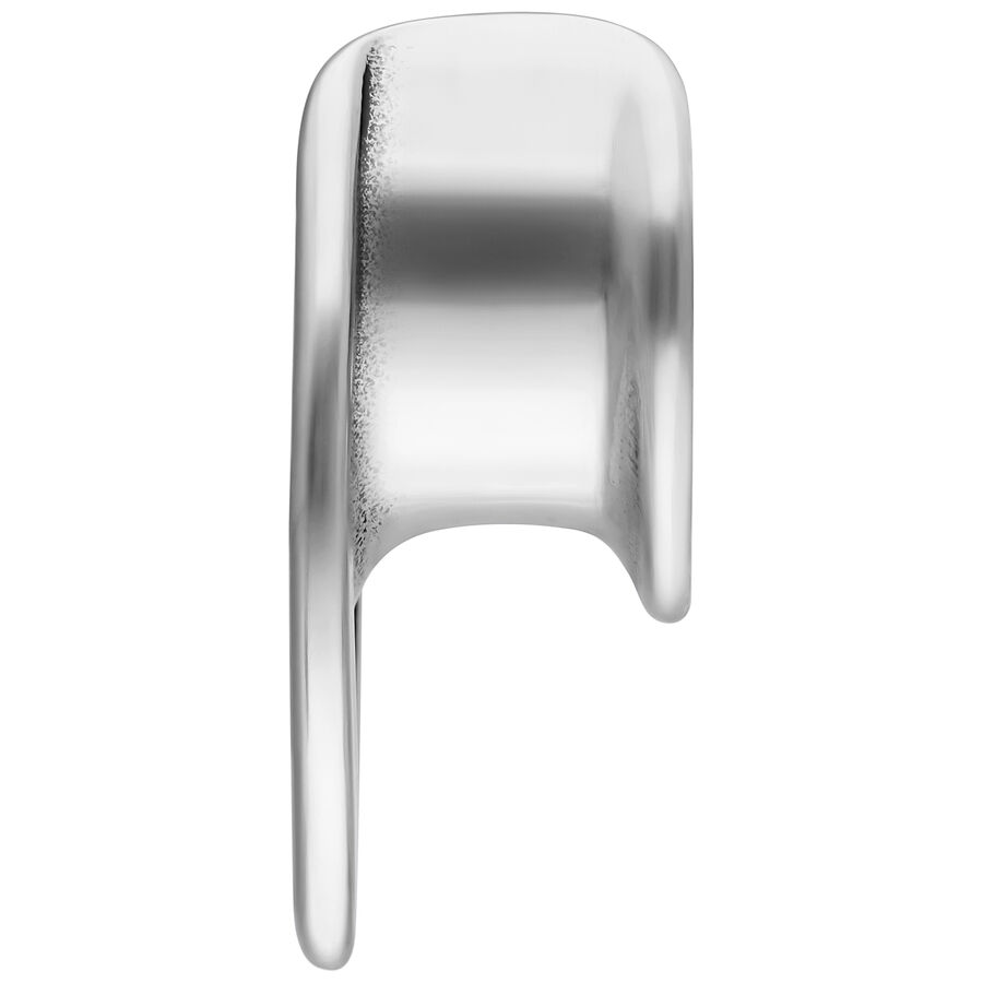 Orecchini Double Arrow in argento, acciaio chirurgico, misura 8,0 mm, su sfondo bianco