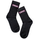 Calze nere con logo Wildcat rosa su sfondo bianco, taglia 36-40