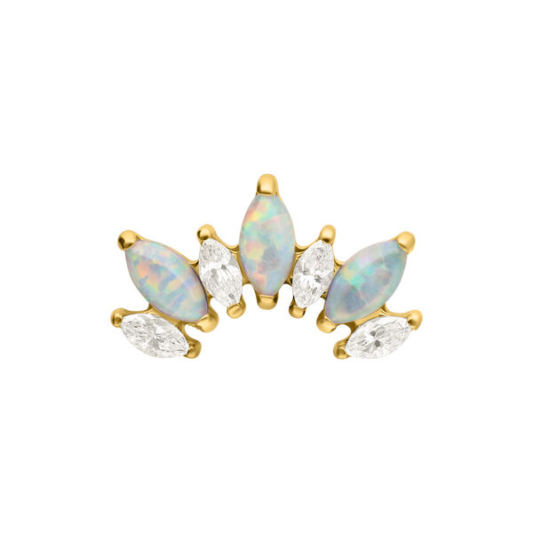 Push Fit Opal Princess Attachment - Golden Metal