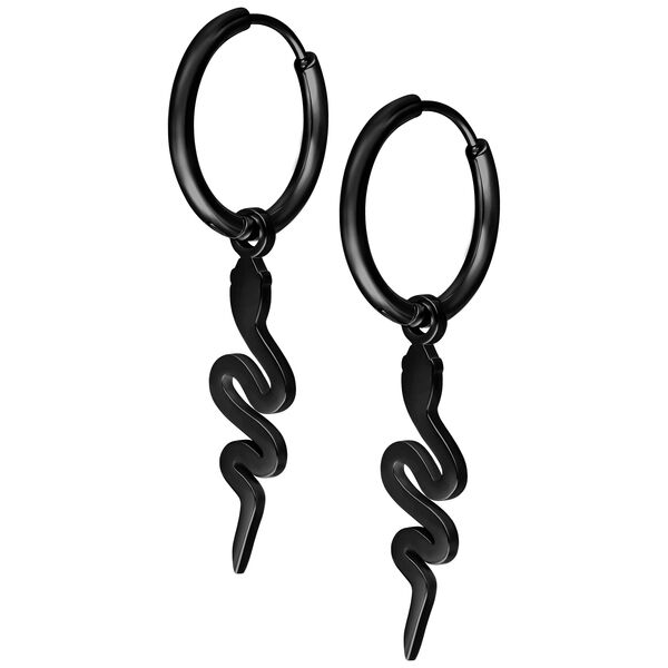 Little Snake Hoops<!--5cf8f2088aaac--> - Black Metal