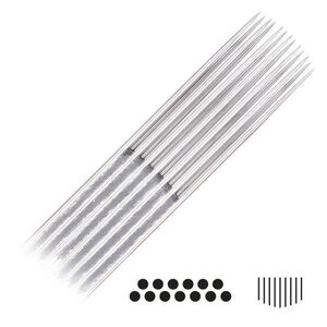 Magnum Curved Long Taper Tattoonadeln 50 Stk Silberne Magnum Tattoonadeln, chirurgischer Stahl, auf weißem Hintergrund