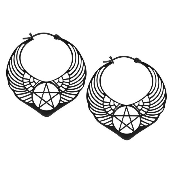 Winged Pentagram Hoops<!--6167fdf391f45-->