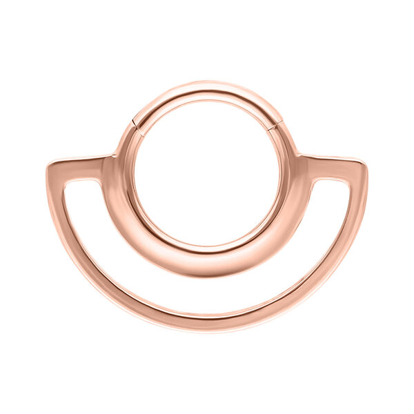 Dual Ring Clicker en oro rosa sobre fondo blanco