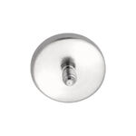 Disco Micro de Titanio Plateado para Piercing con rosca externa sobre fondo blanco