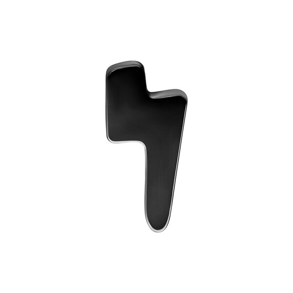 Adattatore Push Fit nero in metallo a forma di fulmine su sfondo bianco