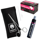 Kit per cambiare piercing con forbici, salviette alcoliche, spray e borsa