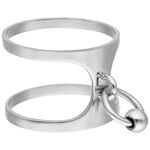 Silberner Ring aus Chirurgenstahl mit zwei Ringen und Kugelverzierung