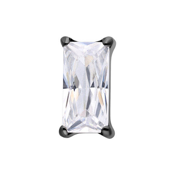 Push Fit Baguette Crystal Attachment - Black Metal
