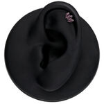 Accessorio Lotus Argento con Ametista su orecchio nero