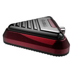 Pedal Delta Footswitch Ruby rojo y negro de aluminio sobre fondo blanco