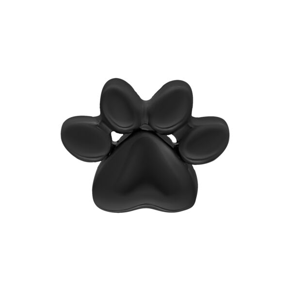 Accessorio a zampa nero in titanio su sfondo bianco