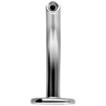 Piercing labret in titanio argento con Push Fit, spessore 1,2 mm, lunghezza 8,0 mm su sfondo bianco