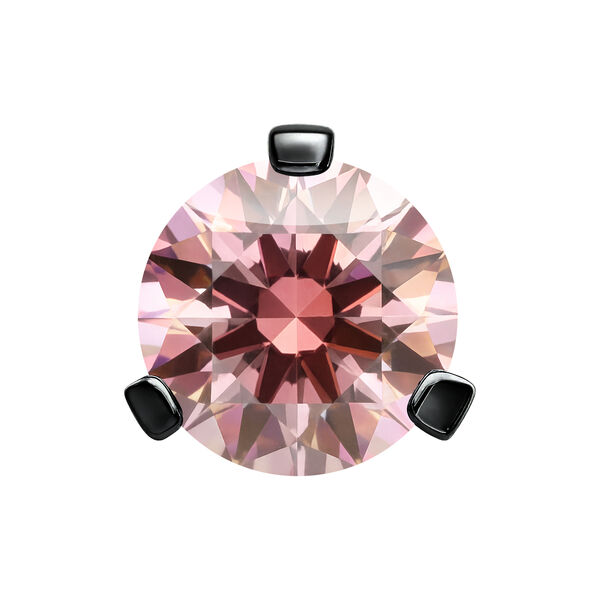 Musta titaani-kiinnike 3-prong-istutuksella ja Fancy Morganite kristallilla, 3,0 mm