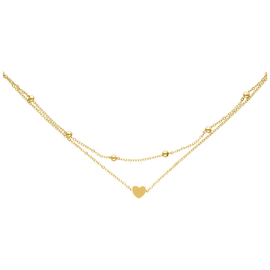 Goldene Fußkette mit kleinem Herzanhänger auf weißem Hintergrund