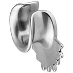 Indiana Earsaddles in acciaio chirurgico 316L argento su sfondo bianco