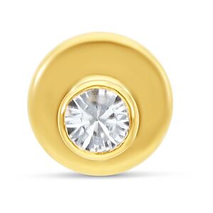 18K Gold Labret mit Kristallklaren Stein Goldenes Labret aus 750er Gold mit kristallklarem Stein auf weißem Hintergrund
