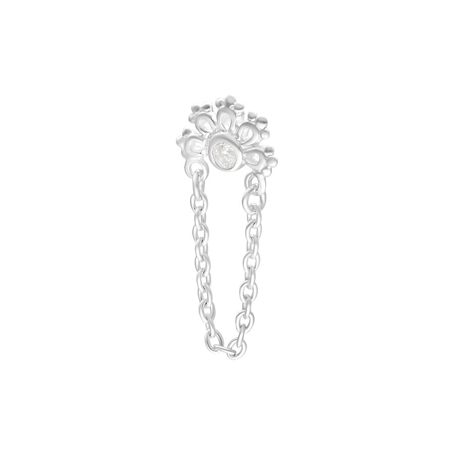 Inserto Push Fit Argento con cristallo chiaro su sfondo bianco