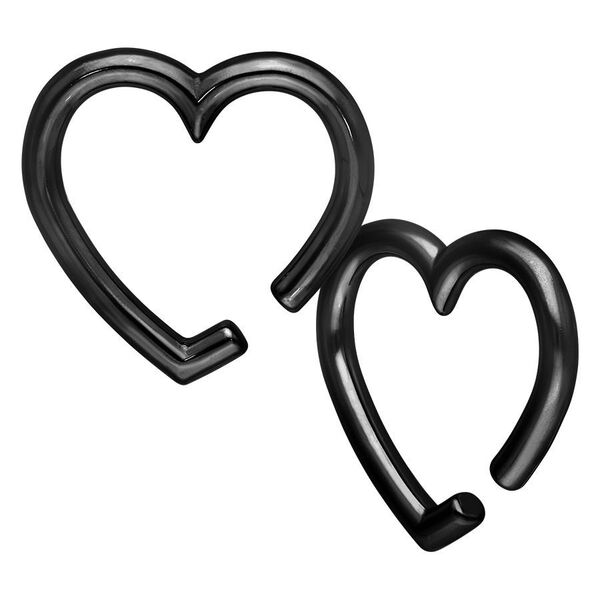Heart Ear Weights - Black Metal