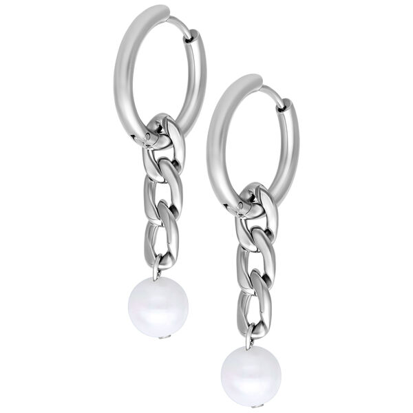 Little Chunky Synthetic Pearl Hoops
