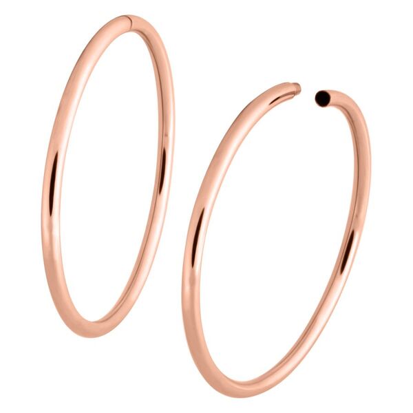 Orecchini Hoops Grandi Acciaio - Rosegold