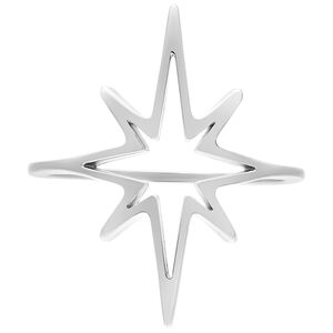 Polar Star Ring in Silber, 17,0 mm Silberfarbener Polar Star Ring mit 17,0 mm Größe auf weißem Hintergrund