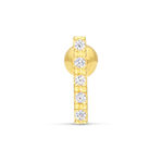 Barbell in oro 18K con cinque cristalli chiari su sfondo bianco