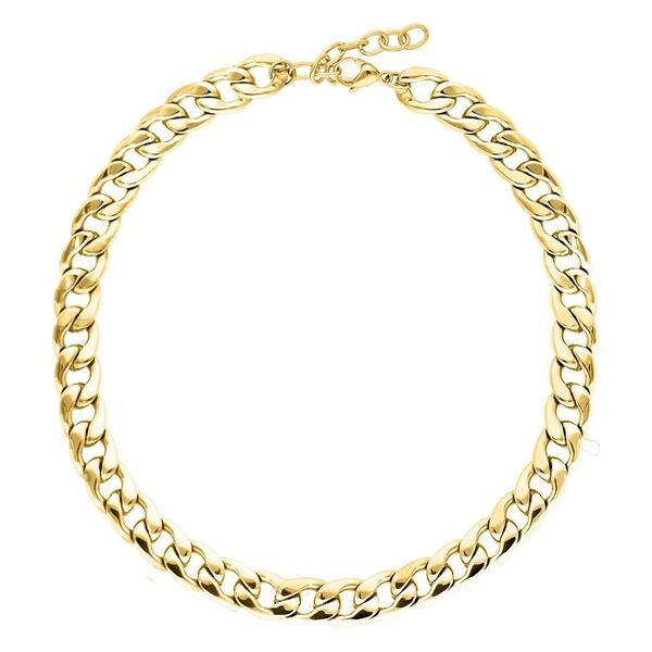 Collar Chunky dorado de acero quirúrgico 316L sobre fondo blanco